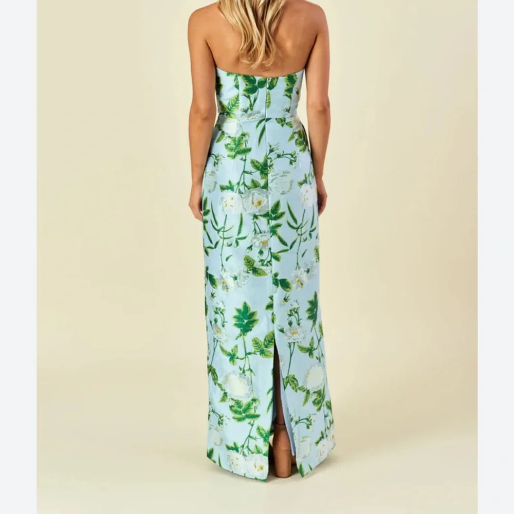 Lula Kate Eva Bodice with Straight Skirt Floor in Camellia Jacquard - Picture 2 of 4